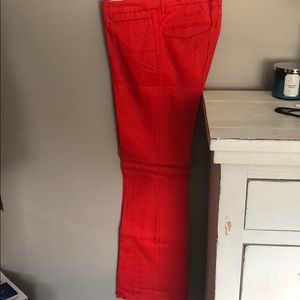 Orange boot cut slacks